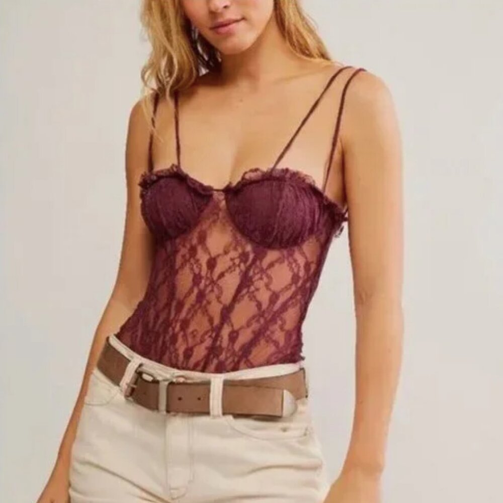 Free People If You Dare Bodysuit Wild Ginger Small NWT